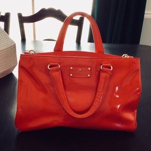 Kate Spade red patent leather satchel